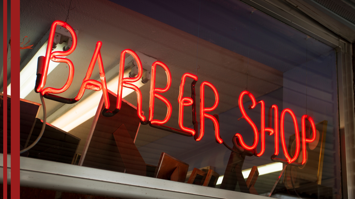 barbershop-business-plan-babershop A sign is shown at a barbershop, something outlined in the brand's barbershop business plan.